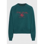 Funky Buddha Embroidered Design Μπλούζα Με Λαιμόκοψη Γυναικεία (FBL012-119-06-DEEP-EMERALD)