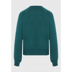 Funky Buddha Embroidered Design Μπλούζα Με Λαιμόκοψη Γυναικεία (FBL012-119-06-DEEP-EMERALD)