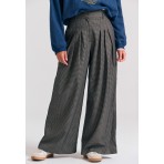 Funky Buddha High-Waist Checkered Παντελόνα Γυναικεία (FBL012-121-02-NAVY)