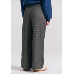 Funky Buddha High-Waist Checkered Παντελόνα Γυναικεία (FBL012-121-02-NAVY)