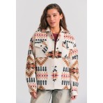 Funky Buddha Overshirt With Pattern Πουκάμισο Μακρυμάνικο Γυναικείο (FBL012-121-05-WHITE)