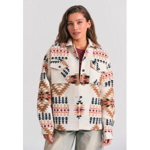Funky Buddha Overshirt With Pattern Πουκάμισο Μακρυμάνικο Γυναικείο (FBL012-121-05-WHITE)