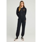 Funky Buddha Embroidered Logo Ζακέτα Βαμβακερή Γυναικεία (FBL012-121-06-BLACK)