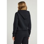 Funky Buddha Embroidered Logo Ζακέτα Βαμβακερή Γυναικεία (FBL012-121-06-BLACK)