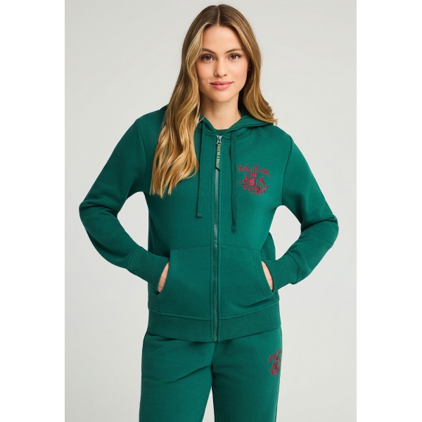 Funky Buddha Embroidered Logo Ζακέτα Βαμβακερή Γυναικεία (FBL012-121-06-DEEP-EMERALD)