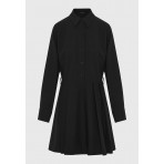 Funky Buddha Collared-Neck Φόρεμα Mini Γυναικείο (FBL012-121-13-BLACK)