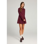 Funky Buddha Collared-Neck Φόρεμα Mini Γυναικείο (FBL012-121-13-MERLOT)