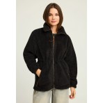 Funky Buddha Γυναικεία Ζακέτα Fleece Μαύρη