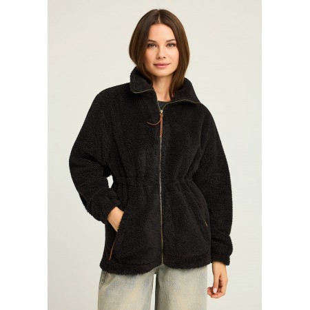 Funky Buddha Γυναικεία Ζακέτα Fleece Μαύρη