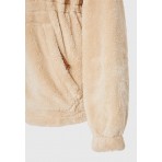 Funky Buddha Γυναικεία Ζακέτα Fleece Εκρού