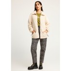 Funky Buddha Γυναικεία Ζακέτα Fleece Εκρού