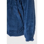 Funky Buddha Γυναικεία Ζακέτα Fleece Μπλε
