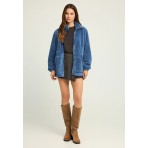 Funky Buddha Γυναικεία Ζακέτα Fleece Μπλε