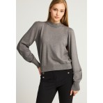 Funky Buddha Γυναικείο Πλεκτό Με Λαιμόκοψη (FBL012-123-09-GREY-MEL)