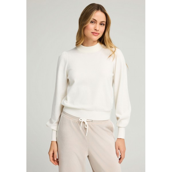 Funky Buddha Knitted Bishop Μπλούζα Πλεκτή Γυναικεία (FBL012-123-09-WHITE)