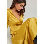 Funky Buddha Γυναικεία Φούστα Midi Μουσταρδί