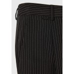 Funky Buddha Γυναικείο Wide Leg Παντελόνι Μαύρο, Λευκό