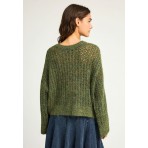 Funky Buddha Γυναικείο Πλεκτό Με Λαιμόκοψη (FBL012-124-09-KHAKI)