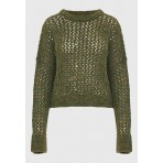 Funky Buddha Γυναικείο Πλεκτό Με Λαιμόκοψη (FBL012-124-09-KHAKI)