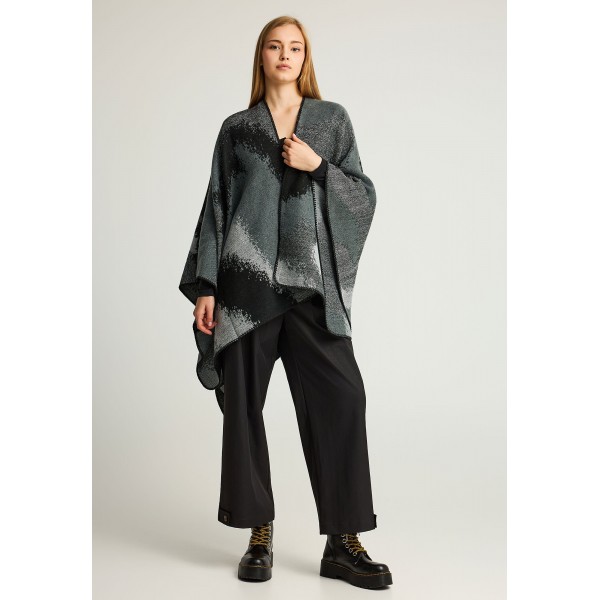 Funky Buddha Asymmetric Hem Πόντσο Γυναικείο (FBL012-124-10-GREY)