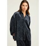 Funky Buddha Velvet Animal Print Πουκάμισο Μακρυμάνικο Γυναικείο (FBL012-125-05-ANTHRACITE)