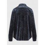 Funky Buddha Velvet Animal Print Πουκάμισο Μακρυμάνικο Γυναικείο (FBL012-125-05-ANTHRACITE)