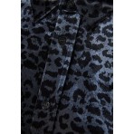 Funky Buddha Velvet Animal Print Πουκάμισο Μακρυμάνικο Γυναικείο (FBL012-125-05-ANTHRACITE)