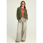 Funky Buddha Γυναικεία Πλεκτή Ζακέτα (FBL012-125-09-KHAKI)