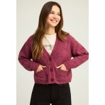 Funky Buddha Γυναικεία Πλεκτή Ζακέτα (FBL012-125-09-SCARLET-RED)