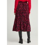 Funky Buddha Floral Φούστα Μidi Γυναικεία (FBL012-125-14-BLACK)