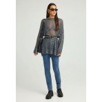 Funky Buddha See-through Γυναικείο Πλεκτό Ανθρακί