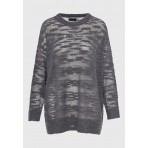 Funky Buddha See-through Γυναικείο Πλεκτό Ανθρακί