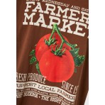 Funky Buddha Graphic Print Farmers Market T-Shirt Γυναικείο (FBL012-127-04-CHESTNUT)