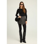 Funky Buddha Γυναικεία Πλεκτή Μακρυμάνικη Μπλούζα με Λαιμόκοψη Μαύρη