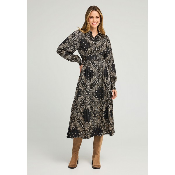 Funky Buddha All Over Printed Φόρεμα Midi Γυναικείο (FBL012-127-13-MULTI)