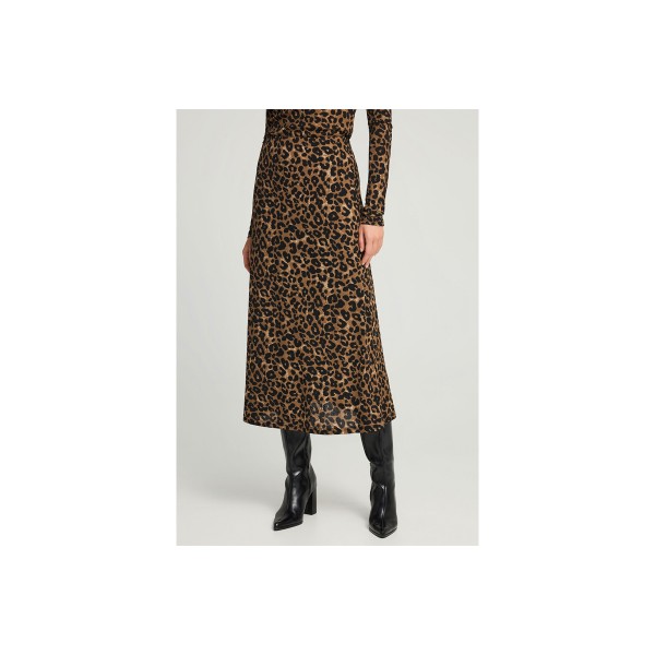 Funky Buddha Animal Print Φούστα Maxi Γυναικεία (FBL012-127-14-CHESTNUT)