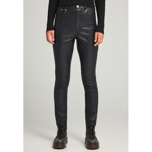 Funky Buddha Eco Leather Pu Skinny Παντελόνι Casual Γυναικείο (FBL012-128-02-BLACK)