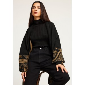 Funky Buddha Rib Knitted Μπλούζα Με Ψηλό Λαιμό Γυναικεία (FBL012-128-09-BLACK)