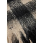 Funky Buddha Γυναικείο Καρό Κασκόλ Μαύρο, Γκρι, Εκρού