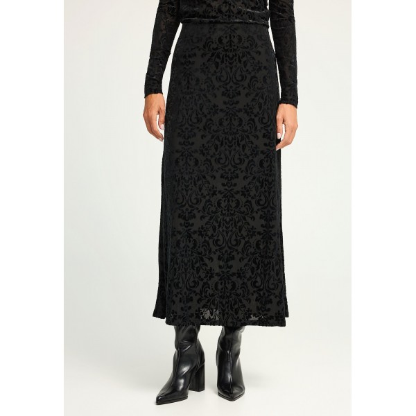 Funky Buddha Embroidery Φούστα Maxi Γυναικεία (FBL012-128-14-BLACK)