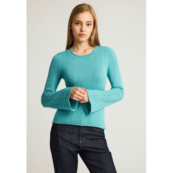 Funky Buddha Μπλούζα Πλεκτή Γυναικεία (FBL012-129-09-AQUATIC-GREEN)