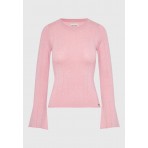 Funky Buddha Γυναικείο Πλεκτό Μακρυμάνικο Μπλουζάκι Ροζ