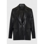 Funky Buddha Eco Leather Pu Σακάκι Γυναικείο (FBL012-130-01-BLACK)