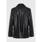 Funky Buddha Eco Leather Pu Σακάκι Γυναικείο (FBL012-130-01-BLACK)