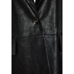 Funky Buddha Eco Leather Pu Σακάκι Γυναικείο (FBL012-130-01-BLACK)