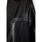 Funky Buddha Eco Leather Pu Σακάκι Γυναικείο (FBL012-130-01-BLACK)