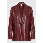 Funky Buddha Eco Leather Pu Σακάκι Γυναικείο (FBL012-130-01-MAROON)