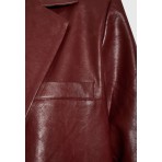 Funky Buddha Eco Leather Pu Σακάκι Γυναικείο (FBL012-130-01-MAROON)