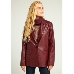 Funky Buddha Eco Leather Pu Σακάκι Γυναικείο (FBL012-130-01-MAROON)