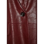 Funky Buddha Eco Leather Pu Σακάκι Γυναικείο (FBL012-130-01-MAROON)